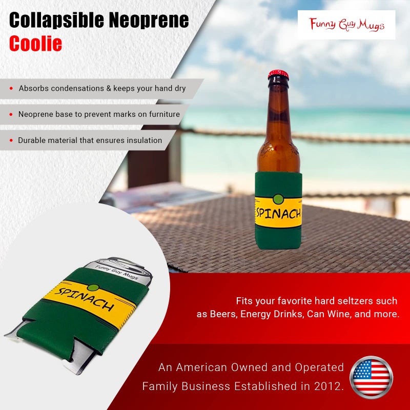 Funny Guy Mugs Spinach Collapsible Neoprene Can Coolie - Drink Cooler - Image 2